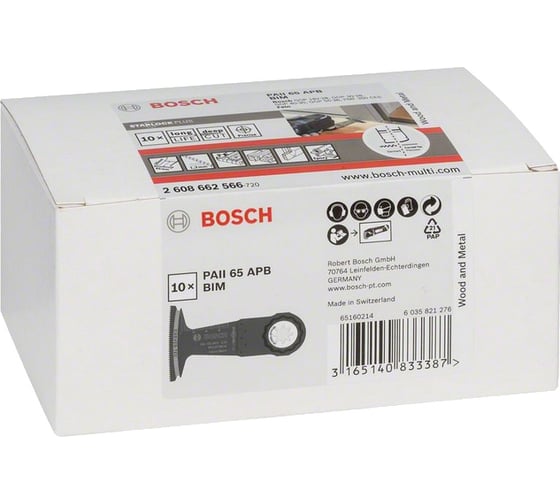 Полотно по дереву и металлу (65x50 мм; 10 шт.) Bosch 2608662566