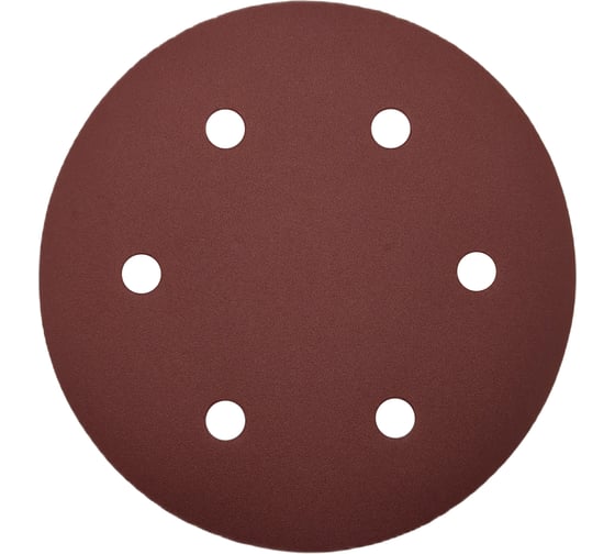Круг шлифовальный RED D 225 мм, P150, на липучке, 10 шт, 6 отверстий PADU 10-D225-6-Р150кор