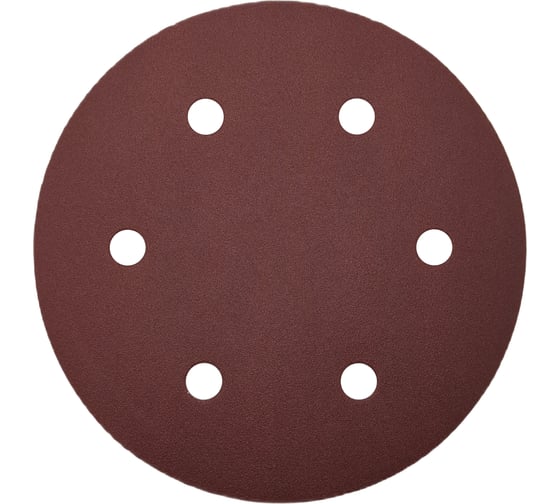 Круг шлифовальный RED D 225 мм, P120, на липучке, 10 шт, 6 отверстий PADU 10-D225-6-Р120кор 1