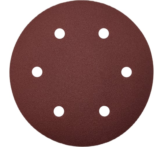 Круг шлифовальный RED D 225 мм, P80, на липучке, 10 шт, 6 отверстий PADU 10-D225-6-Р80кор 1