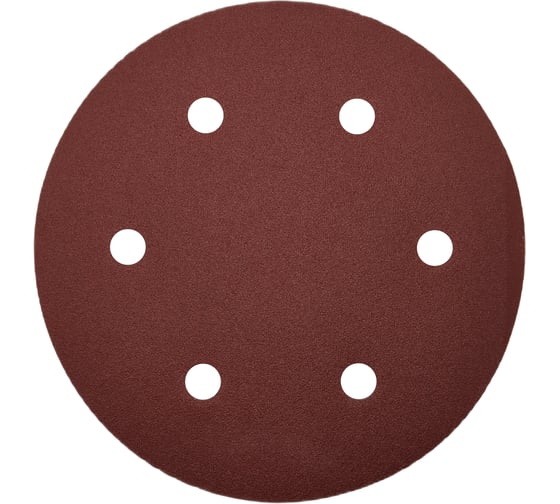 Круг шлифовальный RED D 225 мм, P100, на липучке, 10 шт, 6 отверстий PADU 10-D225-6-Р100кор