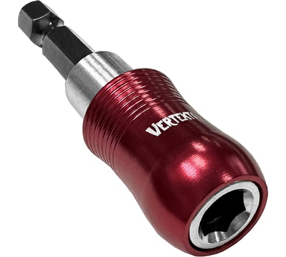 Адаптер для бит 8 шт, 1/4", с держателем и двойным магнитом vertextools АД-1/4