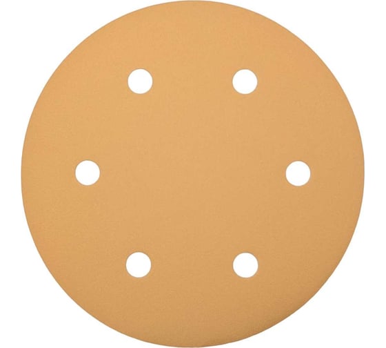 Круг шлифовальный GOLD D 225 мм, P180, на липучке, 5 шт, 6 отверстий PADU Круг-5шт-Р180-6-отв 1