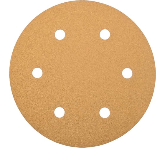 Круг шлифовальный GOLD D 225 мм, P60, на липучке, 5 шт, 6 отверстий PADU Круг-5шт-Р60-6-отв