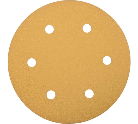 Круг шлифовальный GOLD D 225 мм, P80, на липучке, 5 шт, 6 отверстий PADU Круг-5шт-Р80-6-отв