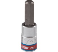 Насадка бита торцевая Hex 1/4", 1/4"DR, L = 37 мм KING TONY 203508S