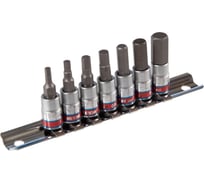 Набор торцевых насадок 1/4"DR, Hex 1/8" - 3/8", 37 мм, 7 шт KING TONY 2127SR