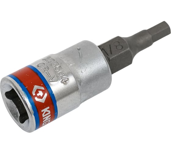 Насадка бита торцевая Hex 1/8", 1/4"DR, L = 37 мм KING TONY 203504S 1