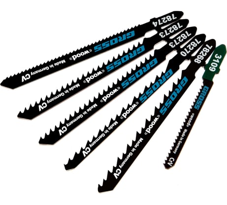 Набор полотен для электролобзика по дереву 6 шт. GROSS DIY, пластиковый кейс // 78291