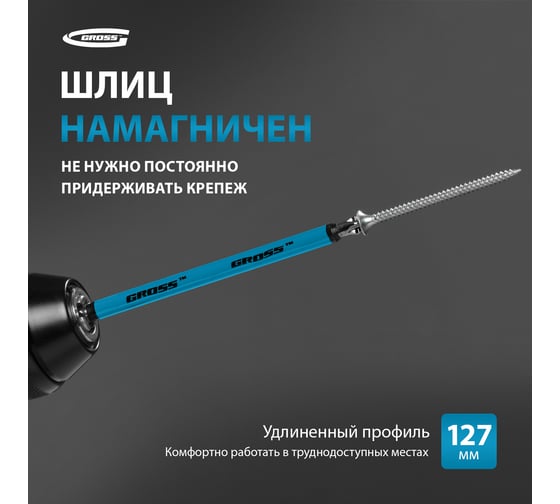 Набор бит (PH2 х127 мм, сталь S2) 5 шт. GROSS 11202