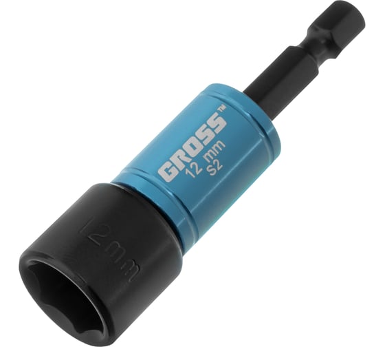 Бита с торцевой головкой магнитная GROSS Nut-Driver, 12 мм, S2// 11621
