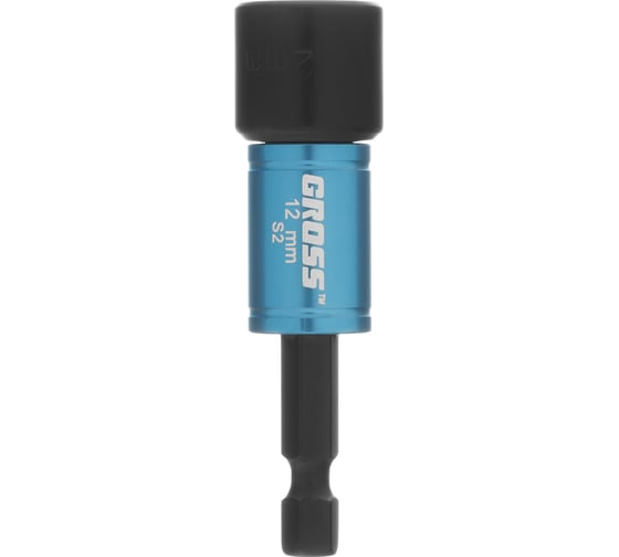 Бита с торцевой головкой магнитная GROSS Nut-Driver, 12 мм, S2// 11621