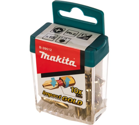 Насадки-биты (РН2; 25 мм) 15 шт. Makita В-39512