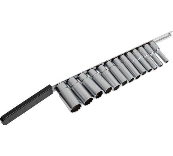 Набор головок удлиненных на планке 12-гранных, 7-21 мм, 3/8 дюйма, 13 шт TOPTUL GAAQ1313 1