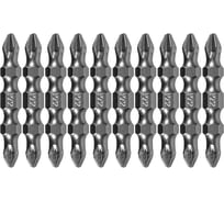 Набор бит двухсторонних PH2-PZ2, 45 мм, сталь S2, 10 шт Denzel 11675