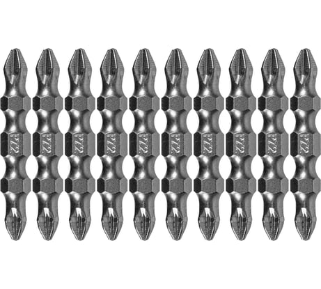 Набор бит двухсторонних PH2-PZ2, 45 мм, сталь S2, 10 шт Denzel 11675