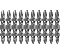 Набор бит двухсторонних PH2-PH1, 45 мм, сталь S2, 10 шт Denzel 11674