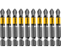 Набор бит PZ2, 50 мм, сталь S2, 10 шт, круглый профиль, отрывная упаковка Denzel 11680
