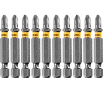 Набор бит PH2x50, сталь S2, 10 шт, шестигранный профиль, отрывная упаковка Denzel 11683