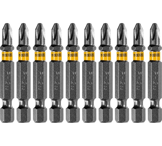 Набор бит PH2, 50 мм, сталь S2, 20 шт, пластиковая коробка Denzel 11681