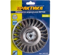 Кордщетка радиальная витая (125 мм; М14) ПРАКТИКА 242-656