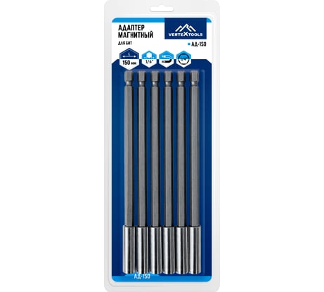 Адаптер магнитный для бит 6 шт vertextools АД-150