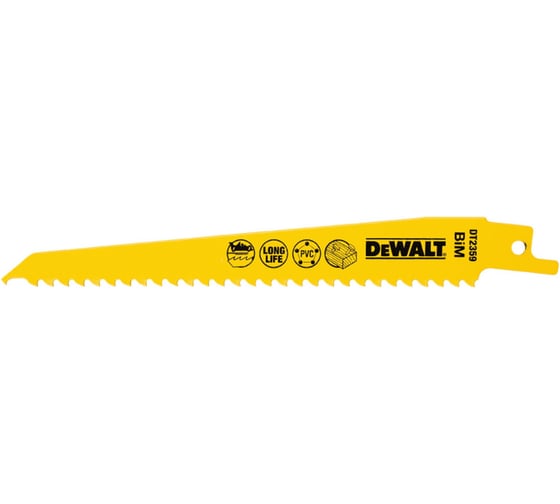 Пилки для сабельной пилы по дереву (152 мм; шаг зубьев 4.2 мм) 5 шт. DEWALT DT 2359
