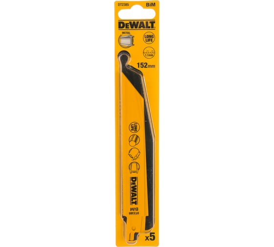 Полотно пильное по металлу (152 мм; шаг зубьев 1.1 мм) 5 шт. DEWALT DT 2385