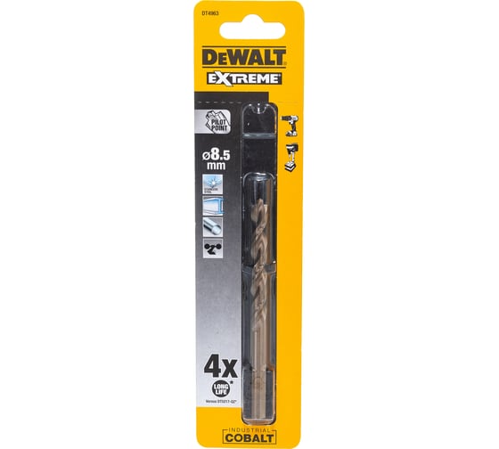 Сверло по металлу COBALT 5% (8.5х117х72 мм) DEWALT DT4963 1