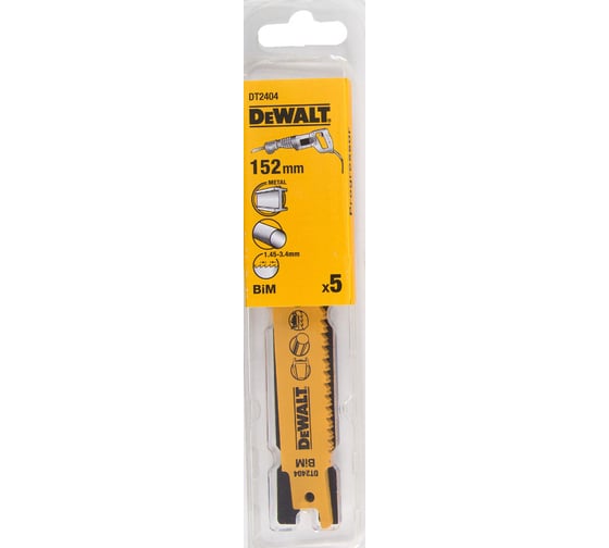 Полотно пильное по металлу (152 мм; шаг зубьев 1.45-3.4 мм) 5 шт. DEWALT DT 2404 1