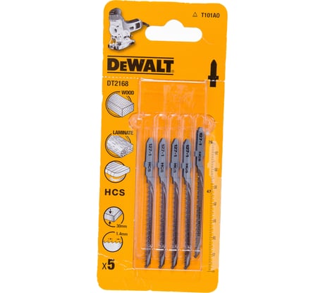 Пилки для лобзика по дереву (76 мм; шаг зубьев 1.4 мм) 5 шт. DEWALT DT 2168