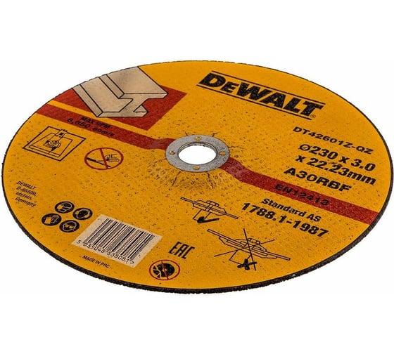 Круг отрезной по металлу INDUSTRIAL (230х22,2 мм) DEWALT DT42601Z