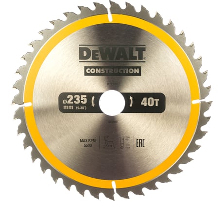 Пильный диск CONSTRUCT (235х30 мм; 40 ATB) DEWALT DT1955
