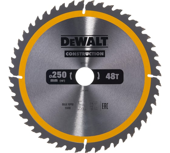 Пильный диск CONSTRUCT (250х30 мм; 48 ATB) DEWALT DT1957