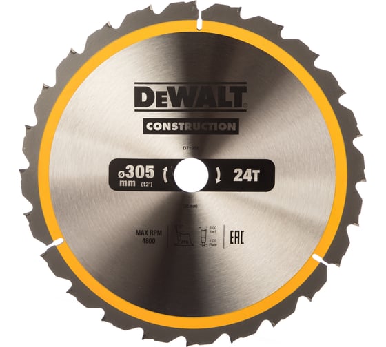 Пильный диск CONSTRUCT (305х30 мм; 24 ATB) DEWALT DT1958