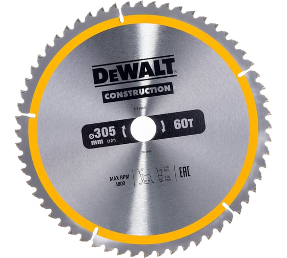 Пильный диск CONSTRUCT (305х30 мм; 60 ATB) DEWALT DT1960