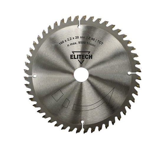 Диск пильный по дереву (160х20х2.2 мм; Z 48) Elitech 1820.000600