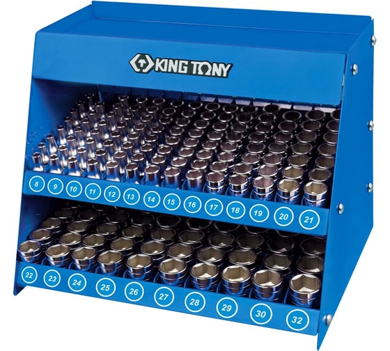 Стенд с торцевыми головками 1/2 KING TONY 8-32 мм серия 4330М 172 предмета 4072MR 1
