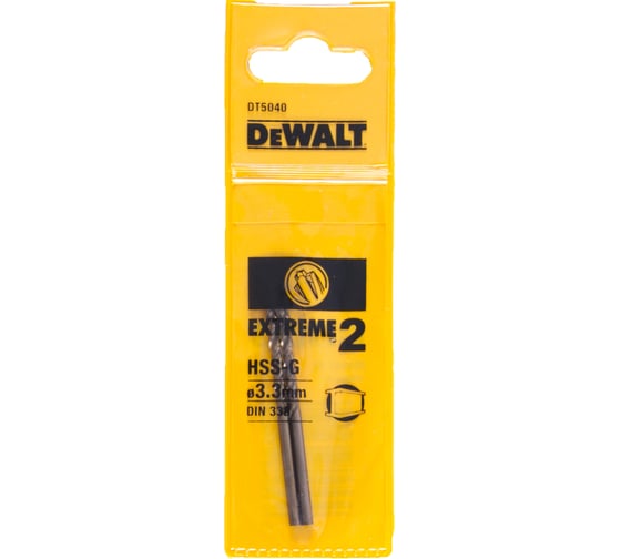 Сверло по металлу EXTREME 2 HSS-G (3.3x65x36 мм) 2 шт. DEWALT DT5040