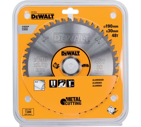 Пильный диск по алюминию EXTREME (190х30 мм; 48 зубьев TCG) DEWALT DT1912