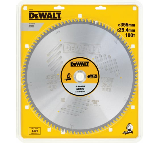 Пильный диск по алюминию EXTREME (355х25,4 мм; 100 зубьев TCG) DEWALT DT1917 1