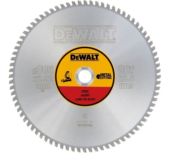 Пильный диск по стали (305х25.4 мм; 80 TCG) Dewalt DT1925 1