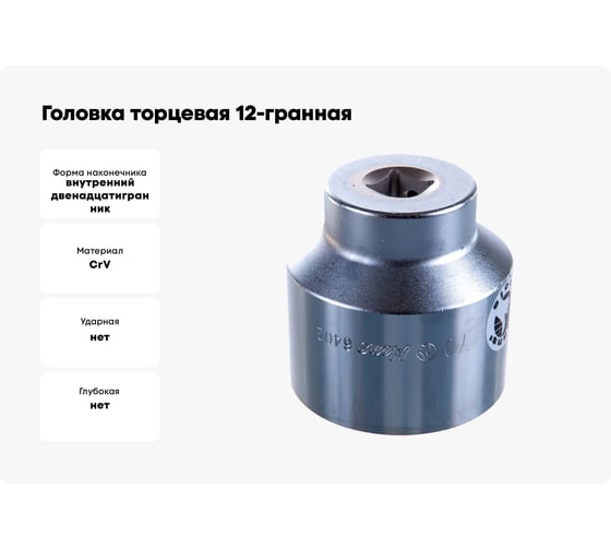 Головка торцевая 12-гранная (70 мм; 3/4") Hans 6402M70