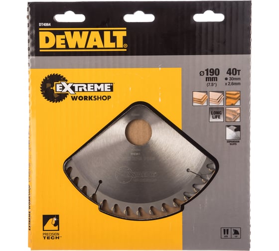 Пильный диск EXTREME по дереву (190х30 мм; 40 WZ) DEWALT DT4064