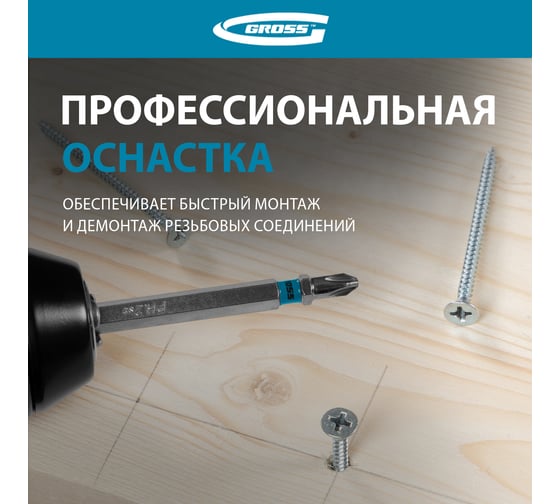 Набор бит РН2х70, сталь S2, 10шт GROSS 11378