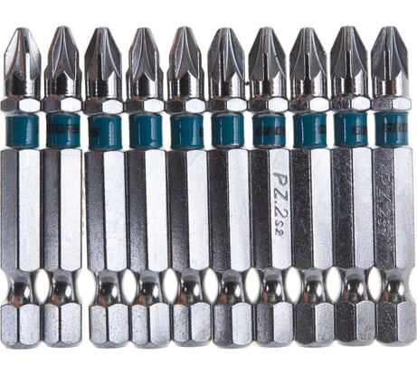 Набор бит PZ2х50, сталь S2, 10шт GROSS 11345