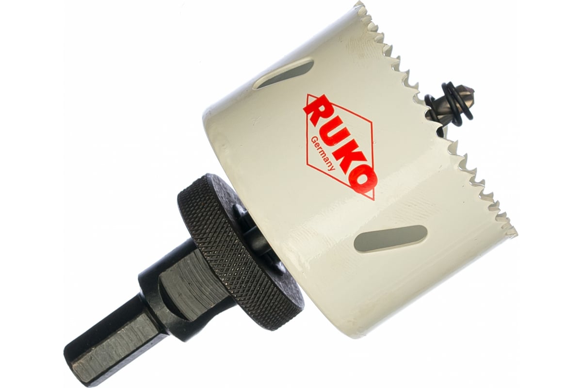 Набор коронок Bi-Metall HSSE-Co8 (9 шт; 19-64 мм; 2 адаптера) RUKO ...