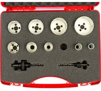 Набор коронок Bi-Metall HSSE-Co8 (9 шт; 19-64 мм; 2 адаптера) RUKO 126306