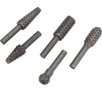 Шарошки для фигурных отверстий по дереву, 5 шт. FIT IT 36455