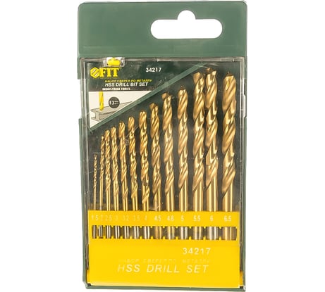 Сверла по металлу HSS, титановое покрытие, 13 шт. FIT IT 34217